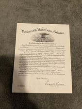 1943 Navy Military Document # 204816 Signed by Frank Knox Secretary of the Navy picture