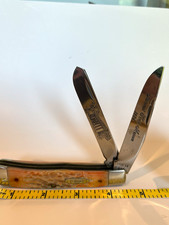 Case XX 6254 2-Blade Pocketknife Orange Bone Handle Slipjoint 1984 picture