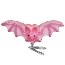 Old World Christmas SHIMMERING PINK BAT (26105) Glass Ornament w/OWC Box picture