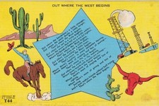 Poem Postcard-Out Where The West Begins picture