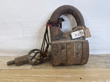Vintage Handcrafted Iron Padlock with Key HL 1, Lock Security picture