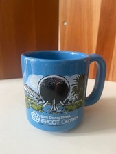 Vintage 1982 Walt Disney Epcot Center Blue Ceramic Mug with Illustration picture