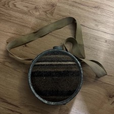 Vintage Antique 1950 Military Boyco Canteen Metal Cloth Cover Canvas Strap & Cap picture