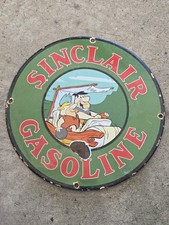 VINTAGE  SINCLAIR GASOLINE PORCELAIN SIGN  DEALERSHIP SIGN 12