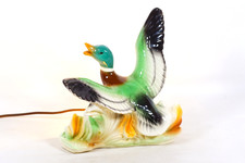 Vintage Lane & Co TV Lamp Light Green Mallard Duck Lighted 1954-1958 picture