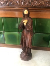 Antique 16” Carved Black Forest Nuremberg Madonna With Original Label picture