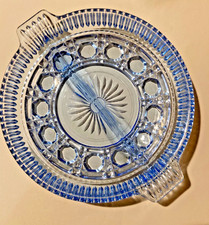 Vintage Federal Glass Windsor Blue Two Part Relish Dish picture
