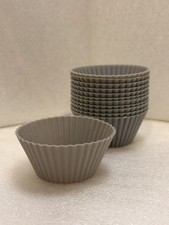 12 Gray Silicone Cupcake Liners Baking Cups Muffin Molds Standard Size BPA Free picture