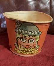 Vintage 1960/70s Dunkin Munchkins Dunkin Donuts Cardboard Bucket RARE picture