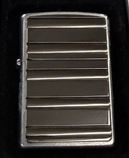 ZIPPO 2003 HORIZONTAL MIDNIGHT CHROME EMBLEM LIGHTER SEALED IN BOX H548 picture