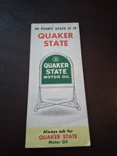 VINTAGE 1969 OHIO FOLDOUT MAP, QUAKER STATE OIL  ADVERTISING picture