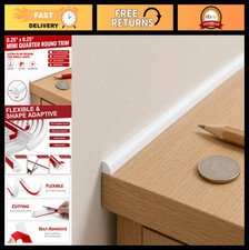 Peel and Stick Quarter Round Molding 1/4in x 20ft - Ultra-Slim Silicone Trim for picture