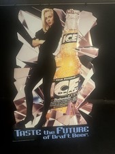 Vintage 1993 BUDWEISER Bud ICE Draft Beer Tin Sign 🍻new/old Stock (32 X 19 In) picture