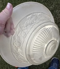 Frosted Clear Glass Ceiling Light shade 3 Hole Embossed Roses picture