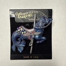 Vintage Kit Carson County Carousel Burlington Colorado Hippocampus Pin USA Made picture