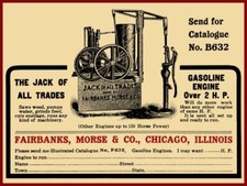 1905 Fairbanks Morse NEW Metal Sign: Jack of All Trades Gas Engine - Chicago picture