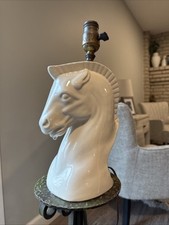 Antique GONDER USA Vintage MCM Horse STALLION Head Glazed Ceramic Table Lamp picture