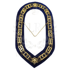 Masonic Regalia Premium Quality Blue Lodge House Golden Plated Chain Collar picture