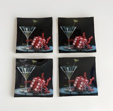 4 Michael  Godard Loaded Dice Glass Dish 6