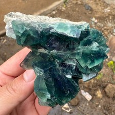 190G Natural cubic green fluorite crystal cluster rough mineral specimen Healing picture