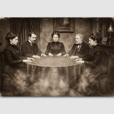 Seance Victorian Print Creepy Photo Ghost Spirit Photography Victorian 209 picture