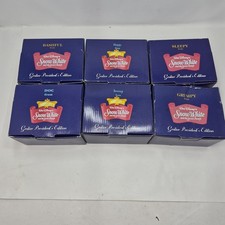 Disney Grolier Presidents Edition Snow White & 7 Dwarfs Ornaments Lot of 6 Vtg picture