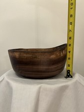 Black Walnut Live Edge Bowl Hand Turned Food Grade Finish 9 3/4 By 4 1/2 picture