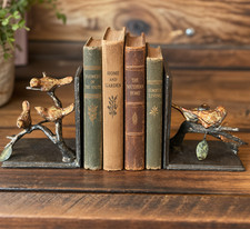 Beautiful heavy resin Sparrow Bookends Pair 