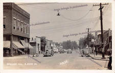 RPPC St Elmo IL Main Street Theatre The Table Restaurant Photo Vtg Postcard B17 picture