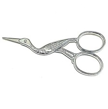 Stork Swan Embroidery Scissors New In Box 3 1/2