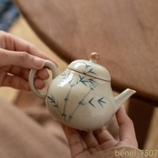 120ml Chinese Handmade Ceramic Teapots Small Capacity Pear Shaped Hand Painted picture