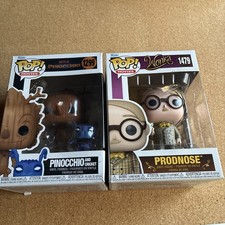Funko Pop Movies Bundle Netflix Pinocchio #1299 & Wonka Prodnose #1479 picture