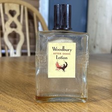 Vintage Woodbury After Shave Advertising Bottle Mens Bathroom Decor 1940's Orig picture