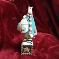 Williraye Studio Jingle Cat Girl Vintage 2004 FolkArt Christmas Figurine    READ picture