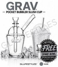 GRAV Slush Cup Pocket Bubbler PREMIUM QUALITY Glass Bubbler Water Pipe Hand Pipe picture