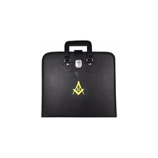 Masonic Hand Embroidered Square & Compass Masonic Apron Case MM, WM, PROVINCIA picture