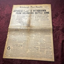 Vintage Pittsburgh Post-Gazette Newspaper 10-31-1942 Japanese Fleet Is Withdrawn picture