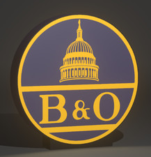Lighted B&O Railroad Sign – Approx. 9