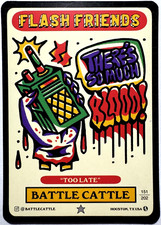 Flash Friends Series 2 Tattoo Art Trading Card BATTLE CATTLE TOO LATE #151 picture