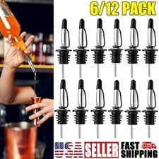 6/12pcs Liquor Pour Spout With Dust Caps, Bottle Pourers for Alcohol, Olive Oil picture