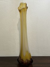 Yellow Milky White Asian/Italian ??? Vase  “Swung Vase Like” picture