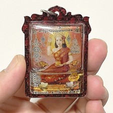 Thai Nang Kwak Wealth Goddess Amulet Indian Style Takrut Lucky Charm Pendant picture