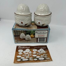 Hearthside Salt Pepper Shakers Unisex OS White Cumberland Mayblossom Stoneware picture