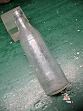 ANTIQUE   P. J. RITTER  No. 383 GLASS CONDIMENT BOTTLE EMBOSSED RIBS  8'' TALL picture