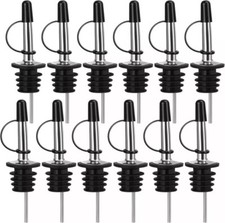 12 Pack Liquor Pour Spout, Stainless Steel Classic Bottle Pourers with Rubber Du picture