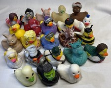 Lot of 23 Different Rubba Ducks NOT MINT NEEDS CLEANING Halloween Train & More picture