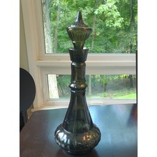 1964 Jim Beam Decorative Smoky Green Glass Decanter Accent picture