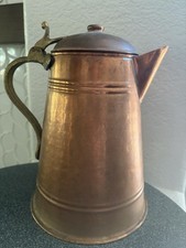 MCM Vtg Hammered COPPER BRASS Tall COFFEE POT Tea Kettle 9