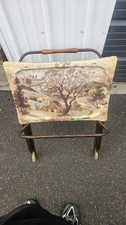 Vintage 1960s Tv Tray Set Over The River And Through The Woods picture
