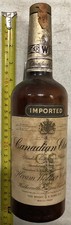 Vintage 1963 Canadian Club Empty Whisky Bottle W/Cap Military Stamp Canteen picture